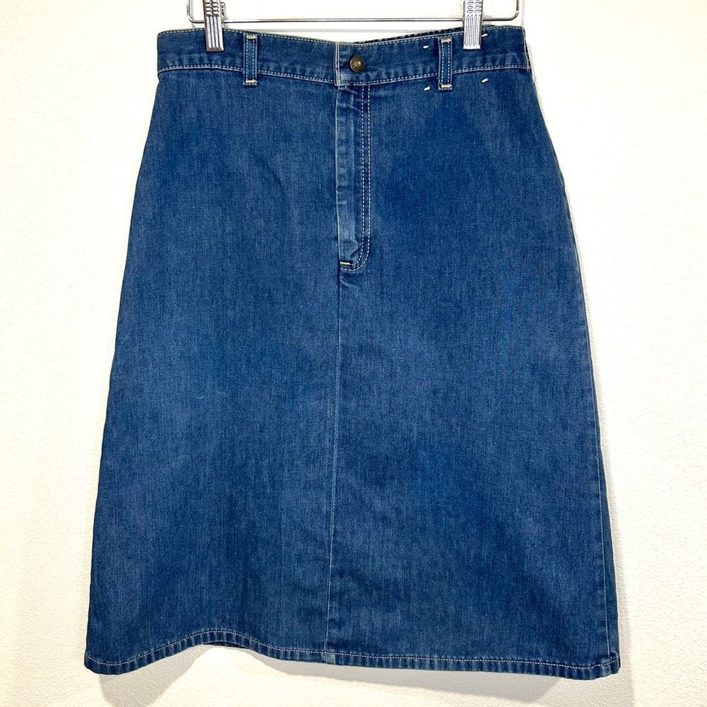 Levi’s Vintage 70s Orange Tab Denim A-Line Midi Skirt High Waist Size 6